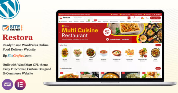 Restora - Ready to use WordPress Website for Online Food Delivery - by SiteCrafted