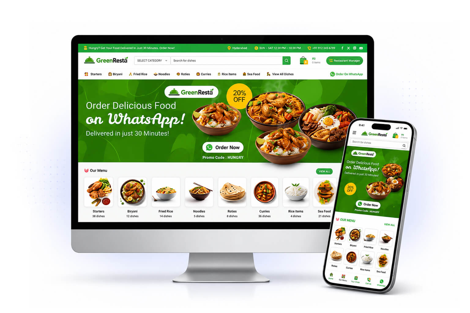 Single Restaurant Website With WhatsApp Food Ordering System - SiteCrafted